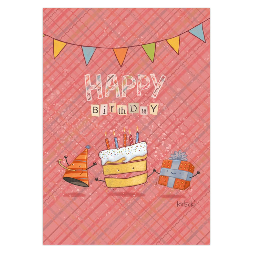 Happy Birthday Cake Greeting Card