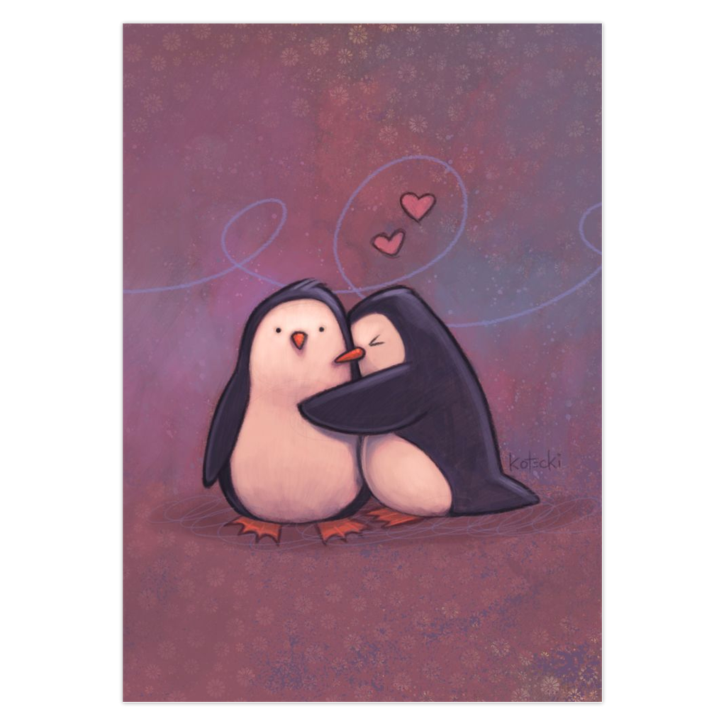 Penguin Hug Greeting Card