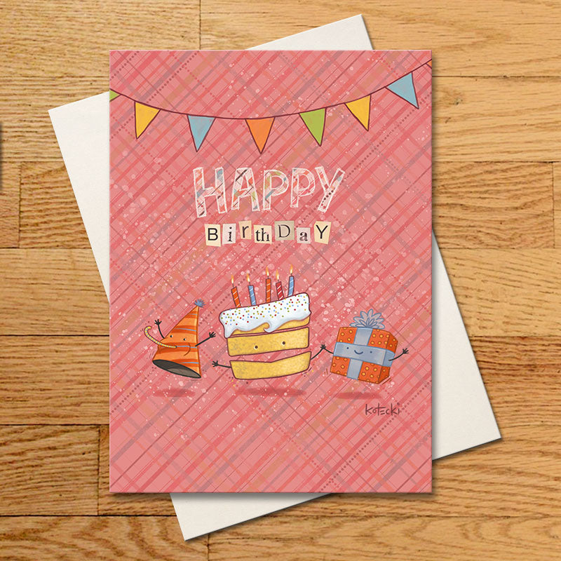 Happy Birthday Cake Greeting Card