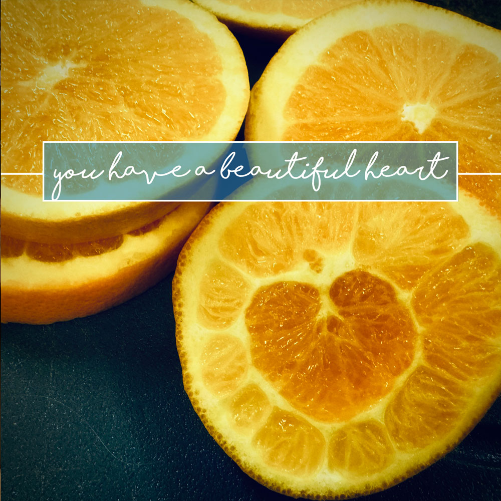 Orange Slice Heart Framed Print