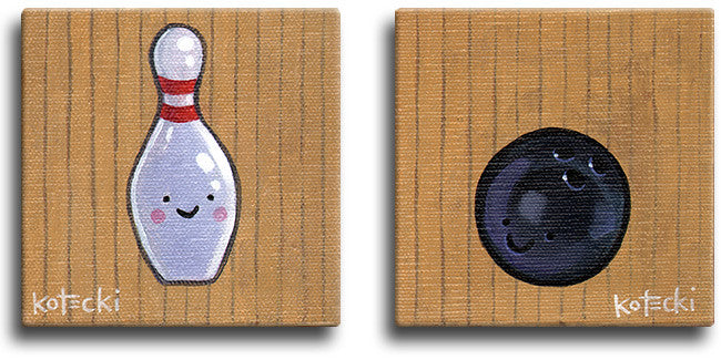 Bowling Pin &amp; Ball Original Art