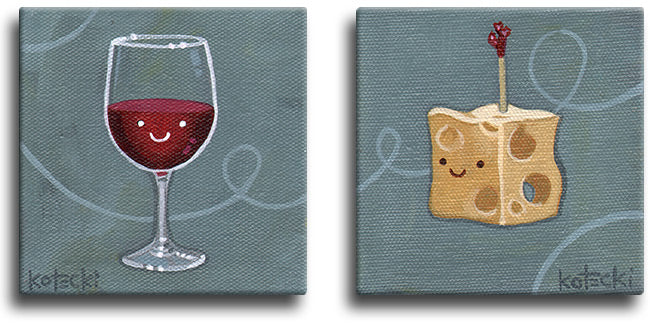 Wine & Cheese Original Art