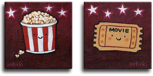 Popcorn &amp; A Movie Original Art