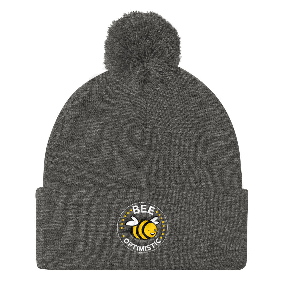 Bee Optimistic Pom Pom Stocking Cap