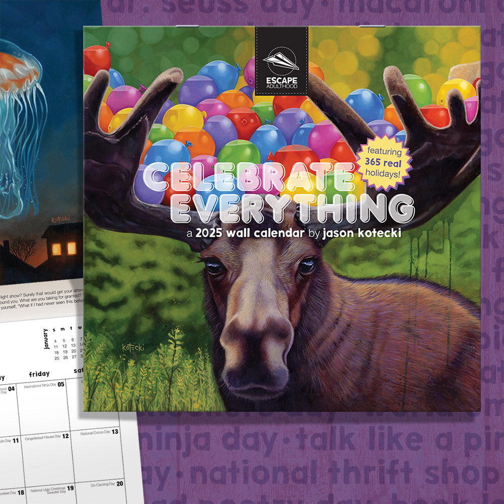 Celebrate Everything 2025 Wall Calendar Escape Adulthood Lemonade Stand