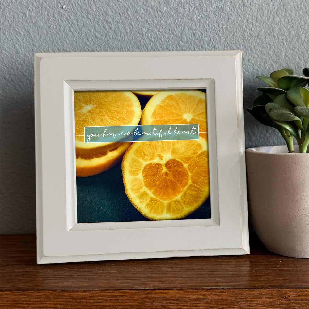 Orange Slice Heart Framed Print