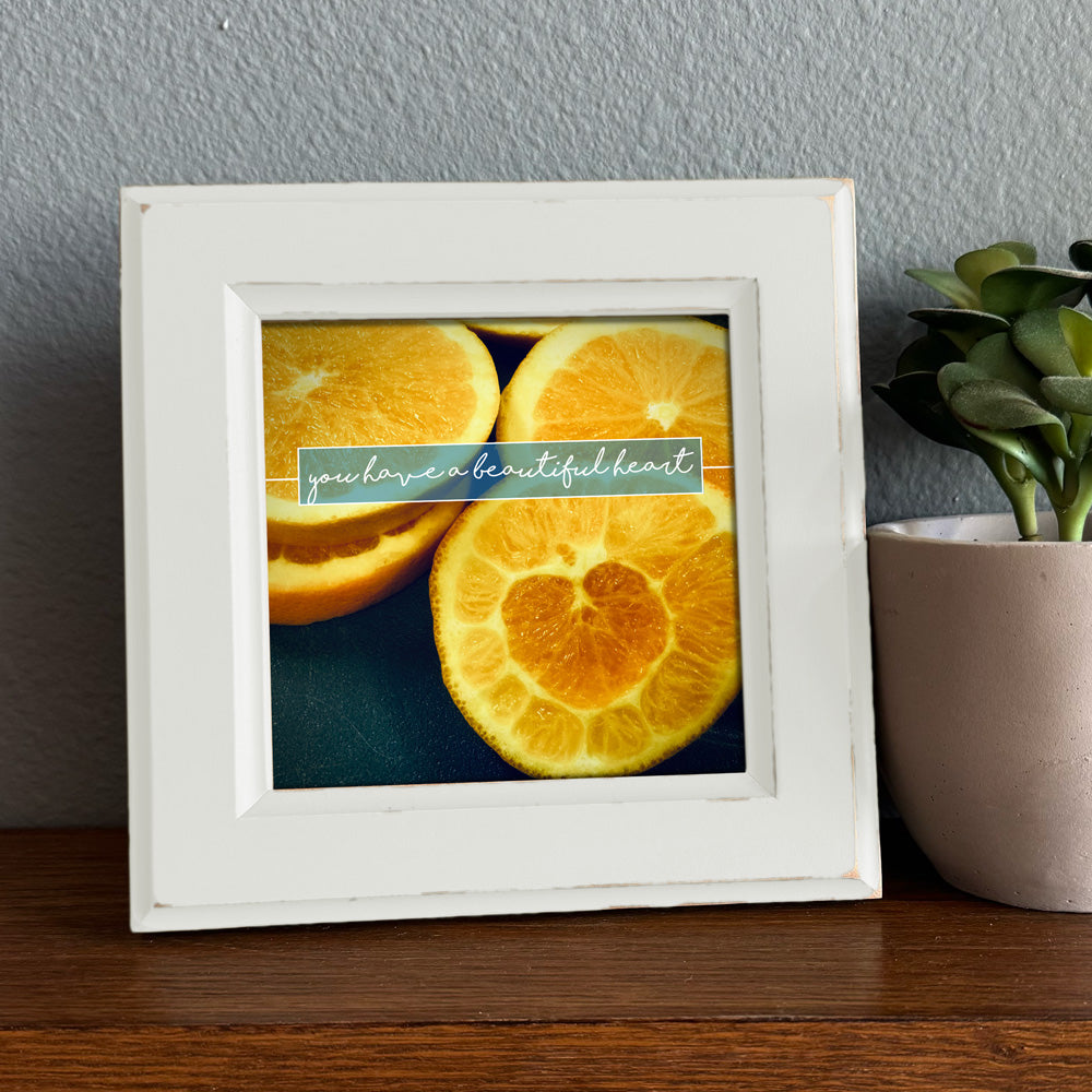 Orange Slice Heart Framed Print