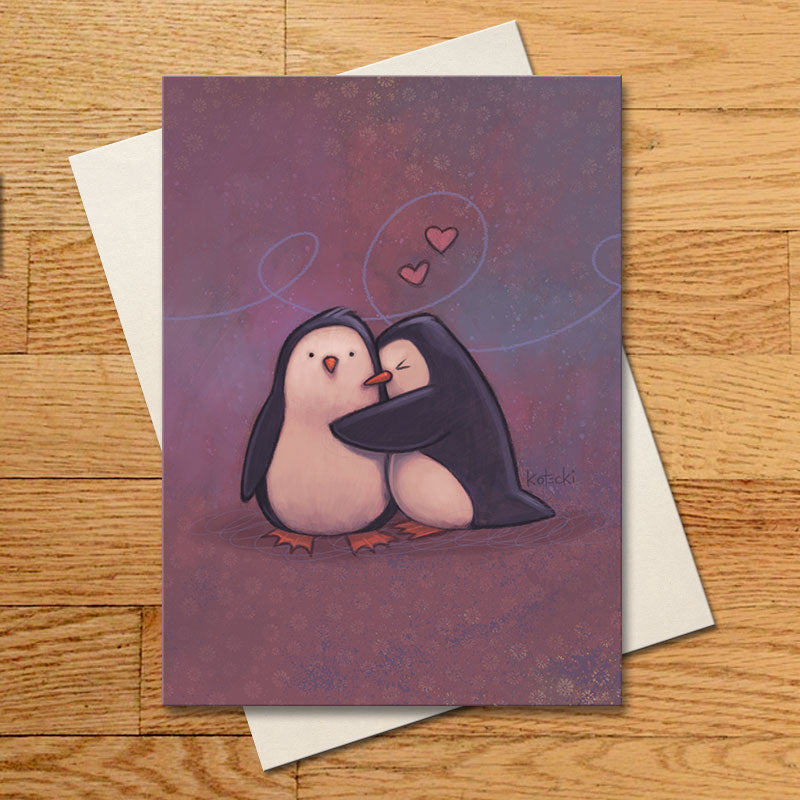 Penguin Hug Greeting Card