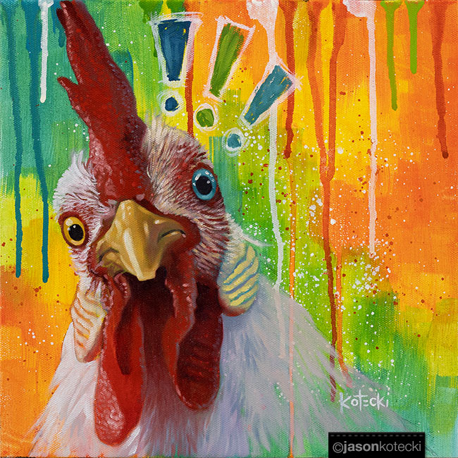Shocked Chicken Print