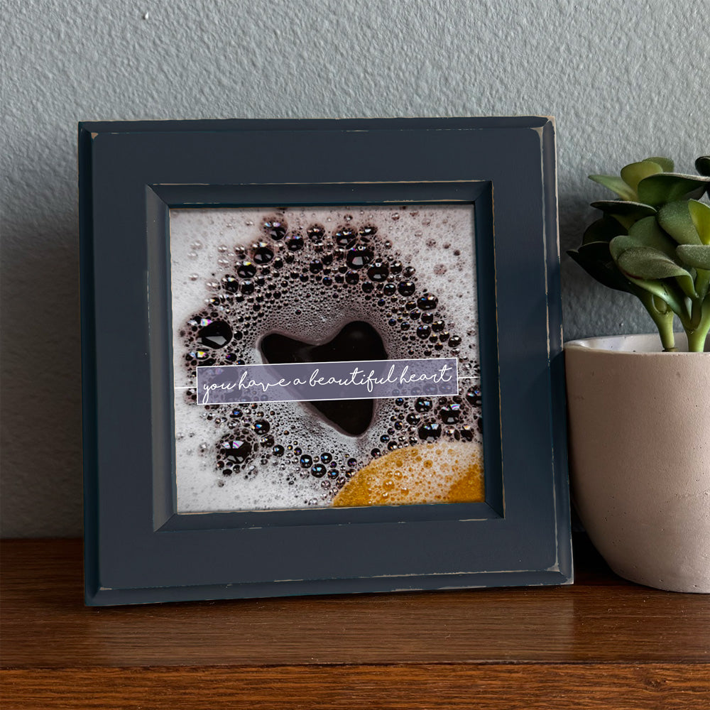 Soapy Heart Framed Print