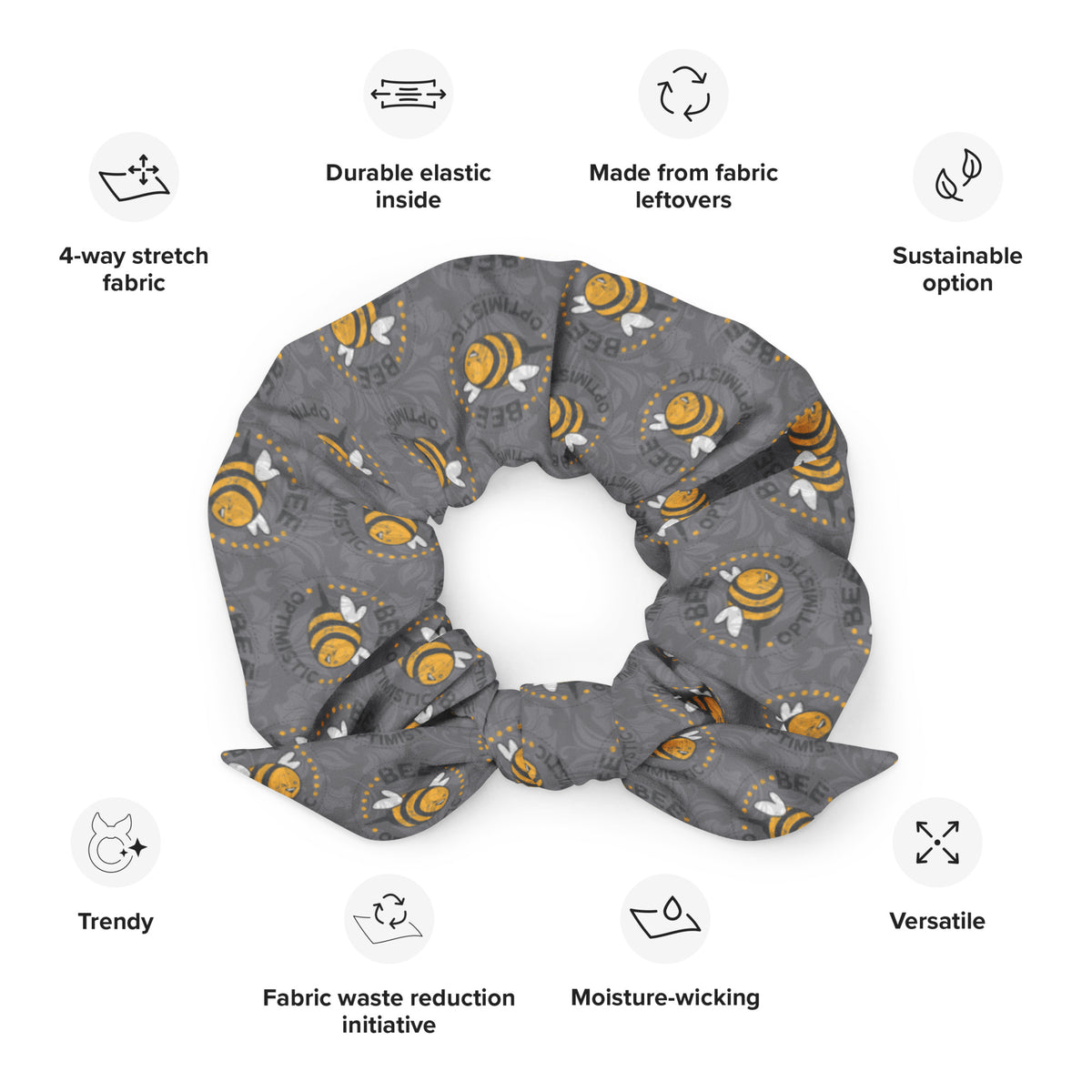 Bee Optimistic Scrunchie