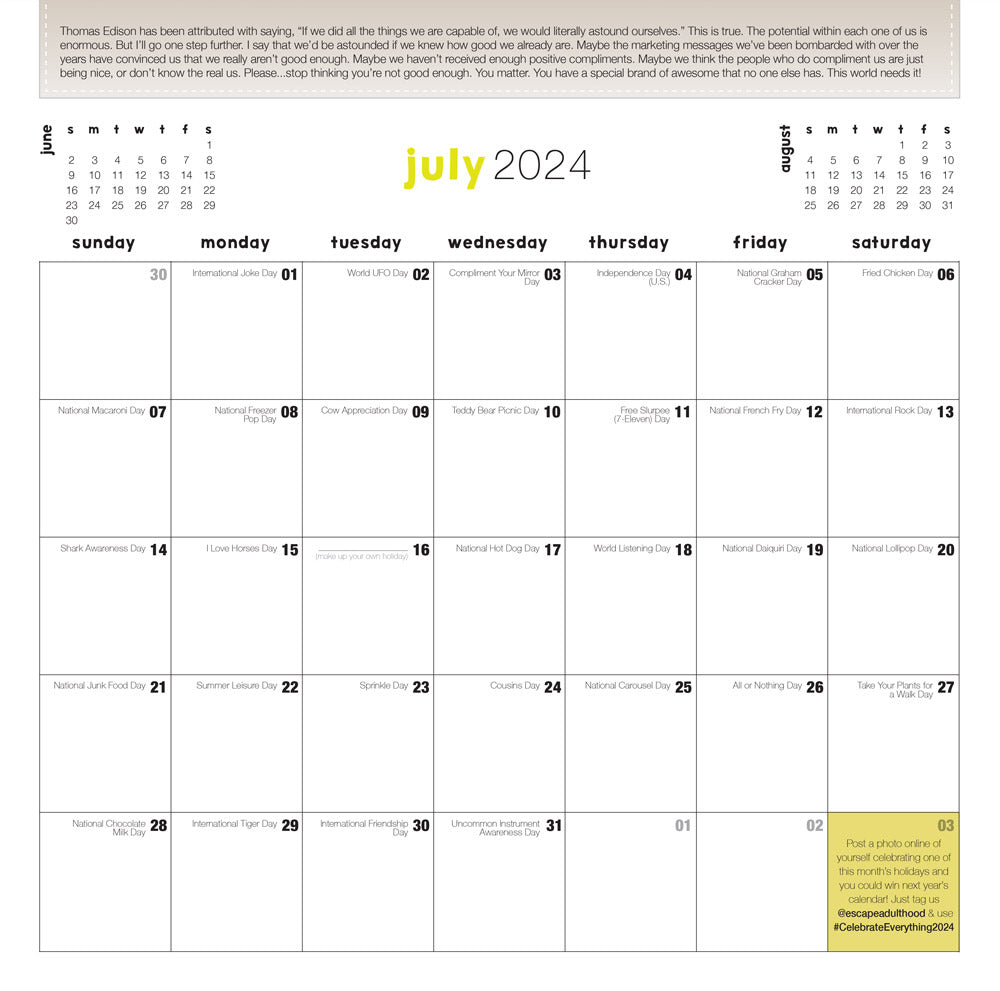 Celebrate Everything 2024 Wall Calendar