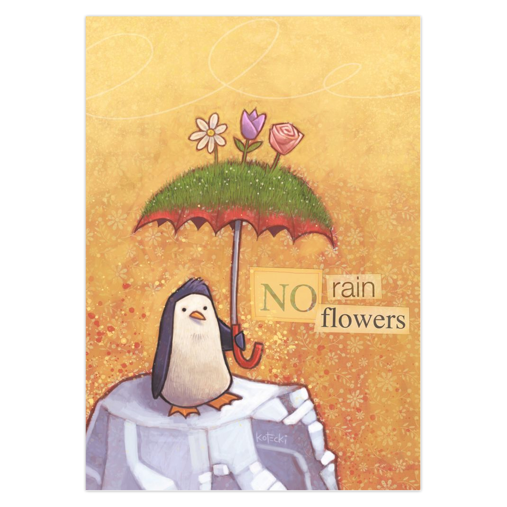 No Rain No Flowers Greeting Card