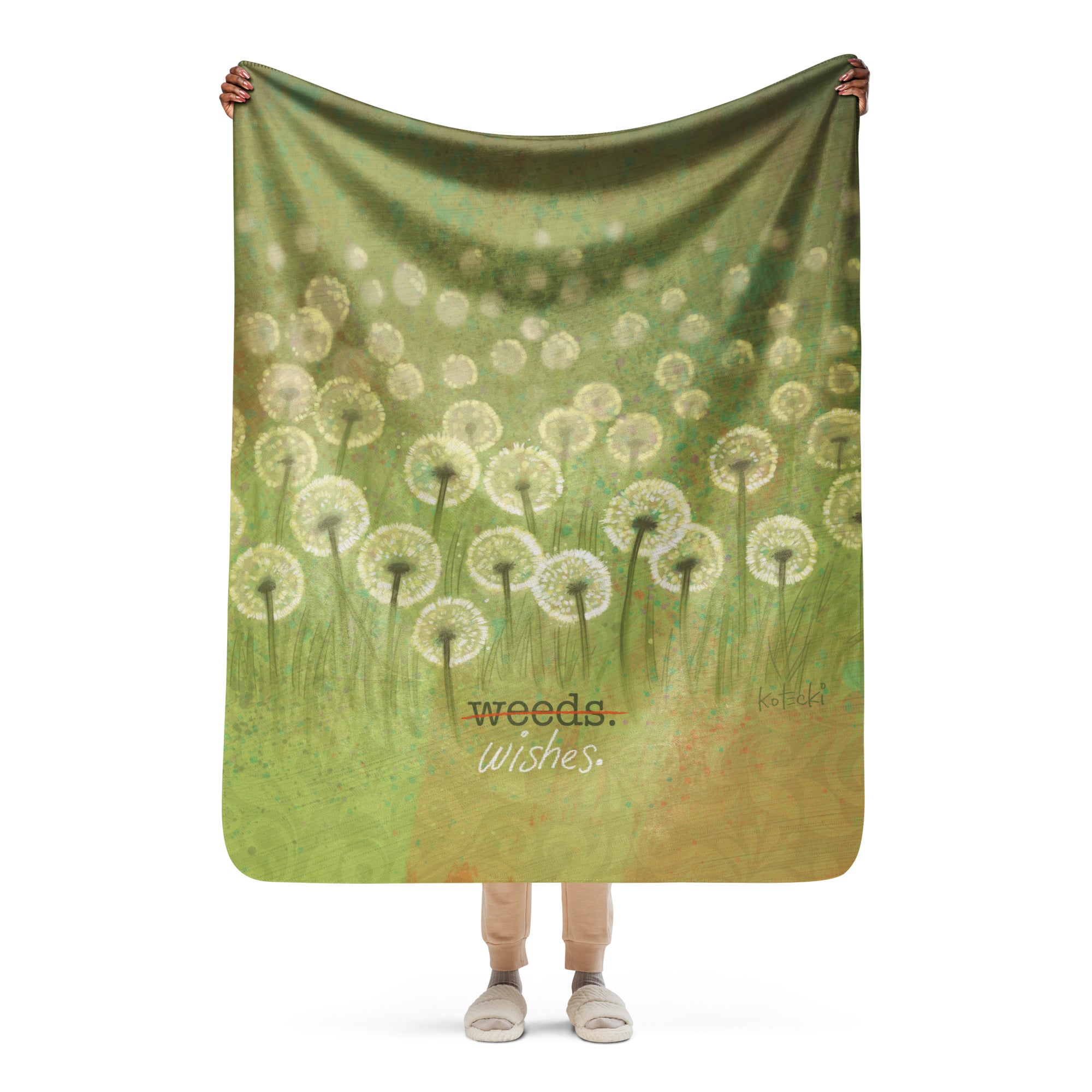 Weeds or Wishes Sherpa Blanket