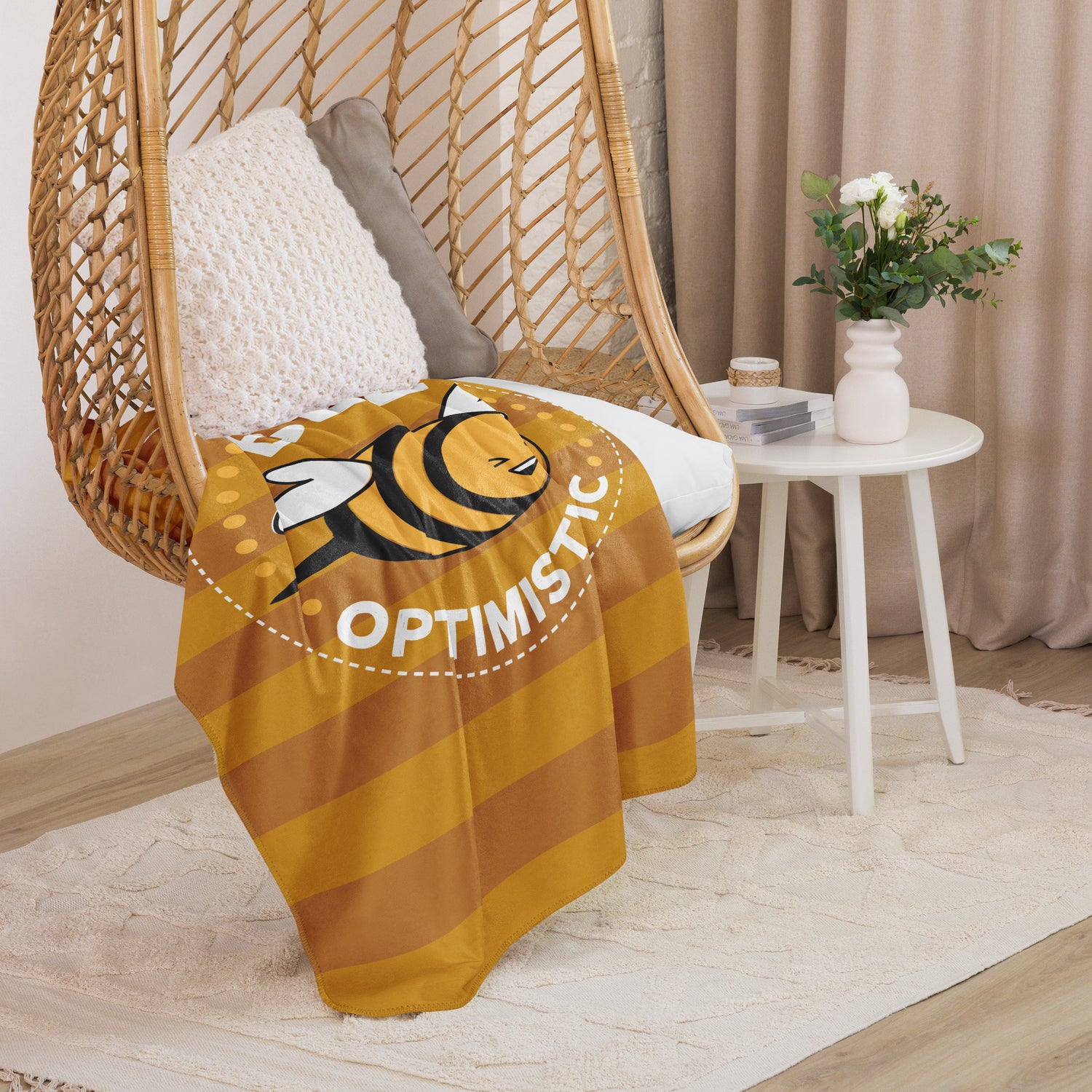 Bee Optimistic Sherpa Blanket