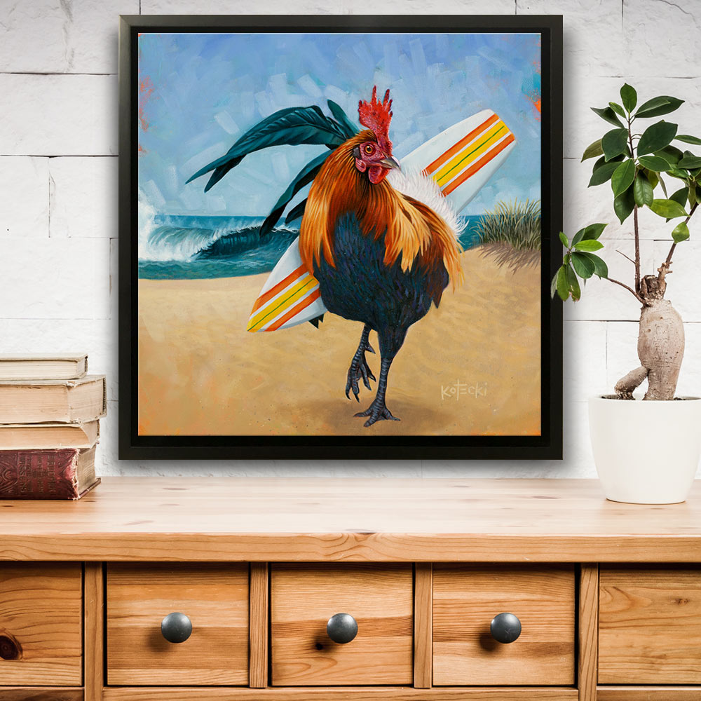 Surfer Chicken Original Art