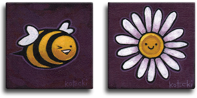 Bee &amp; Flower Original Art