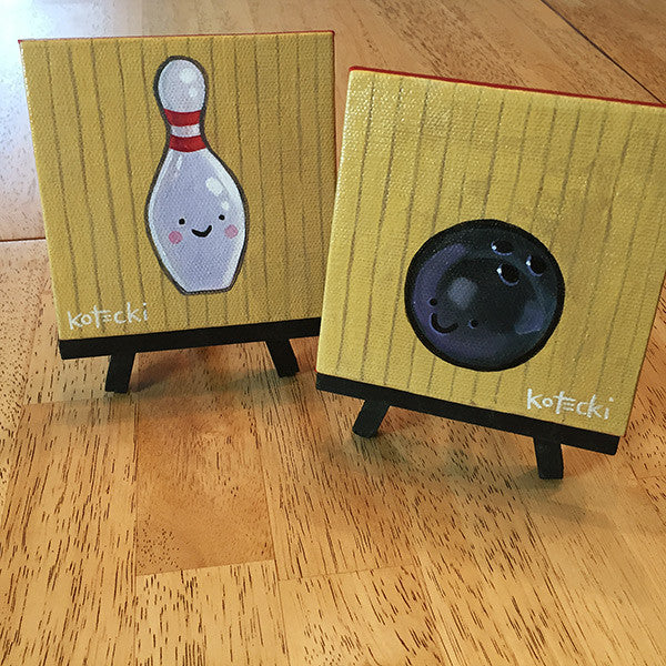 Bowling Pin &amp; Ball Original Art