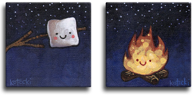 Fire &amp; Marshmallow Original Art