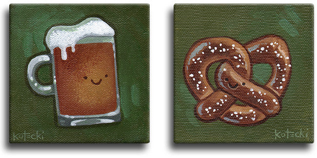 Beer & Pretzel Original Art