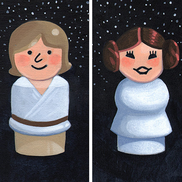 Luke & Leia Original Art