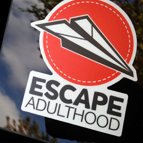 Red Escape Adulthood Vinyl Sticker
