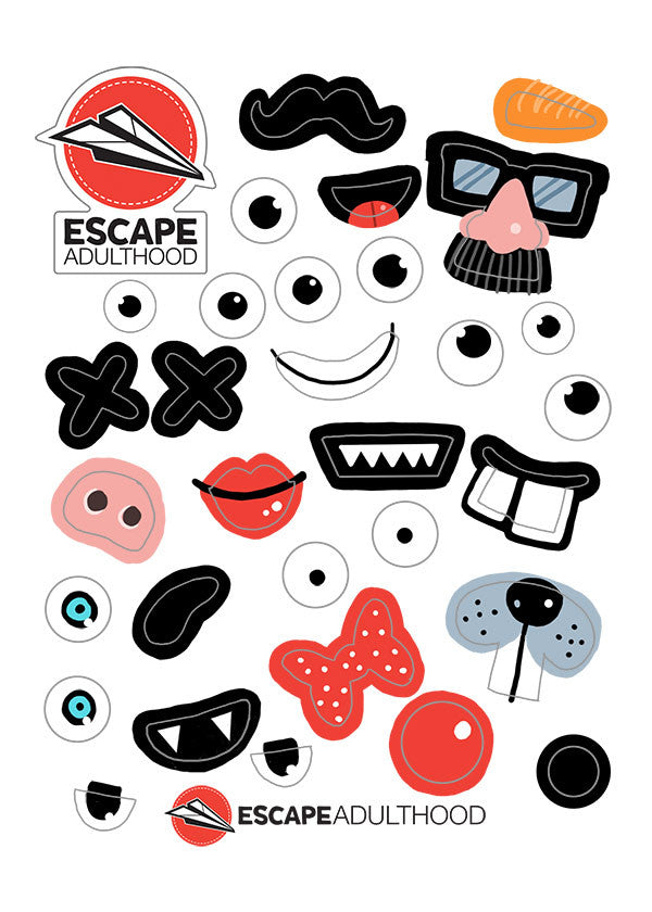 Escape Faces Sticker Set