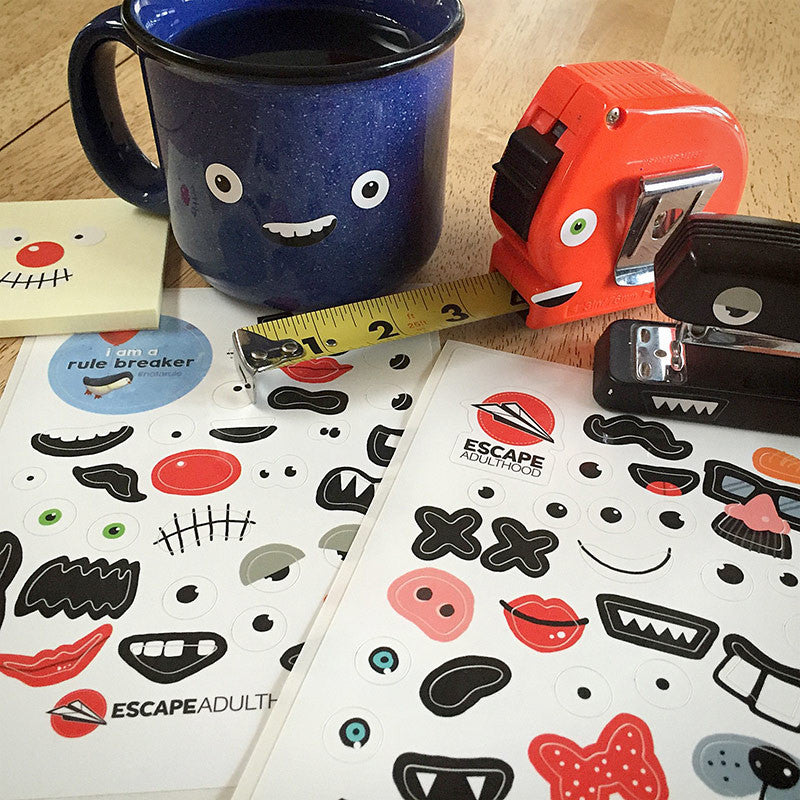 Escape Set Sticker Escape Faces Sticker Set - Escape Adulthood Lemonade Stand