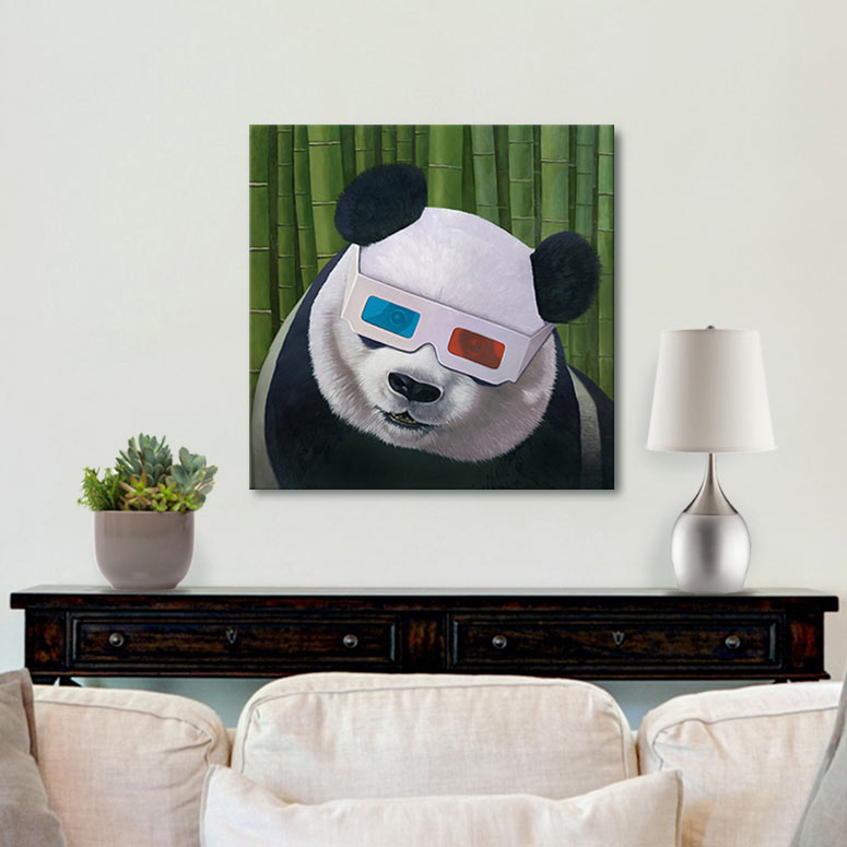 3D Panda Gallery Canvas Print