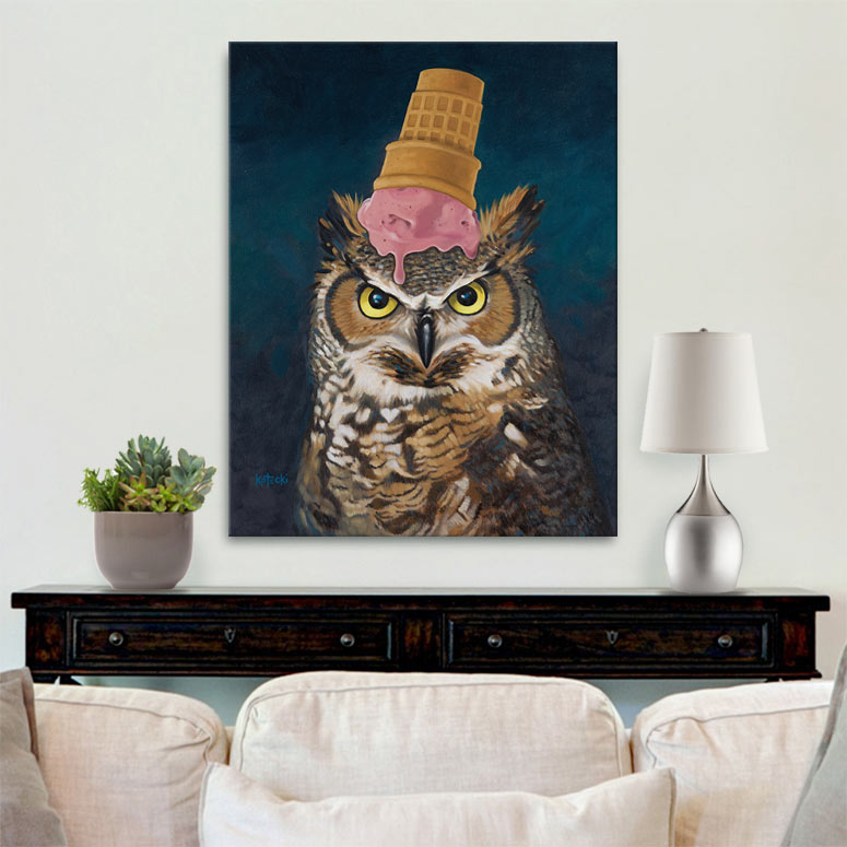 Angry Owl Gallery Canvas Print