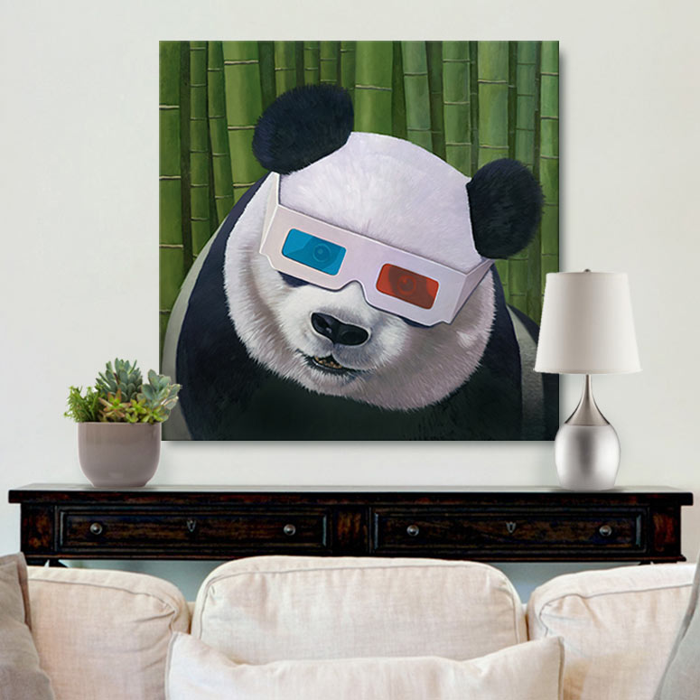 3D Panda Gallery Canvas Print