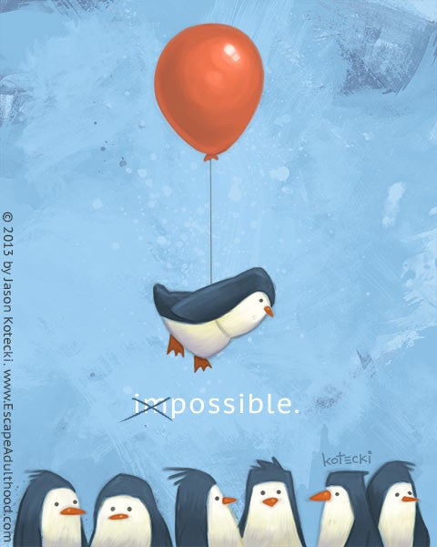 Penguin Possible Gallery Canvas Print