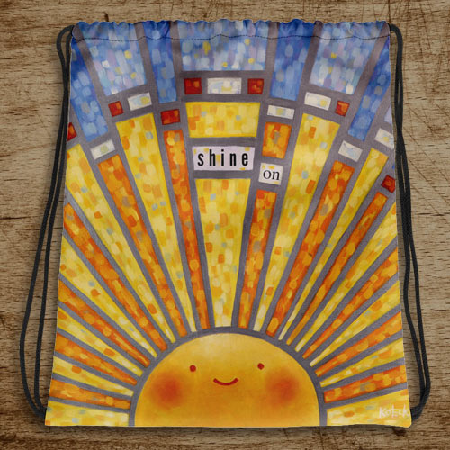 Shine On Stained Glass Drawstring Bag